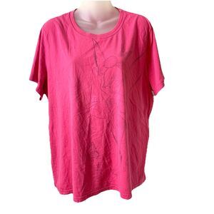Disney Tinker Bell T-Shirt Women's 3X(22W/24W) Short Sleeve Fairy Cotton Pink